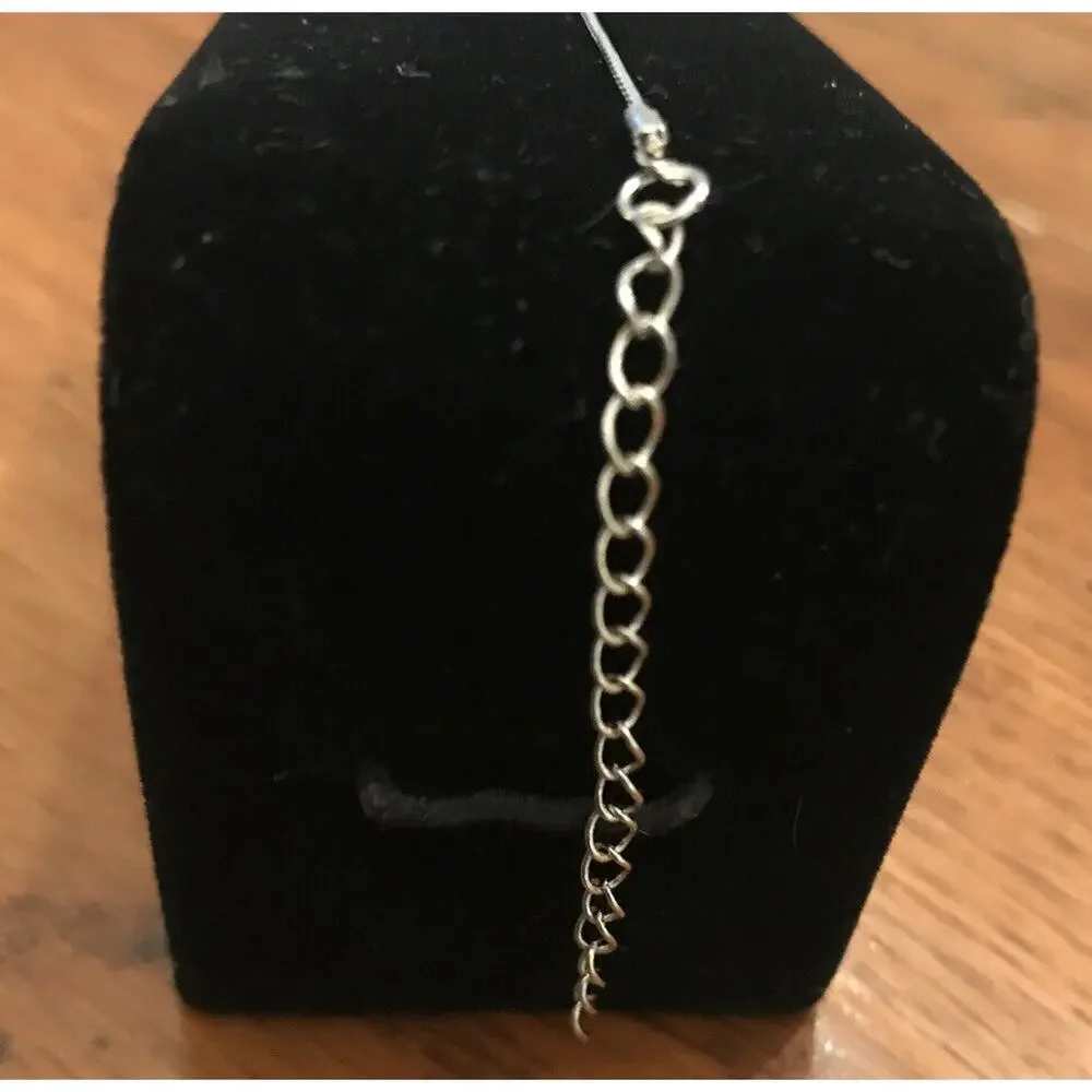 5 Clear Bead Silvertone Hardware Delicate Chain 7